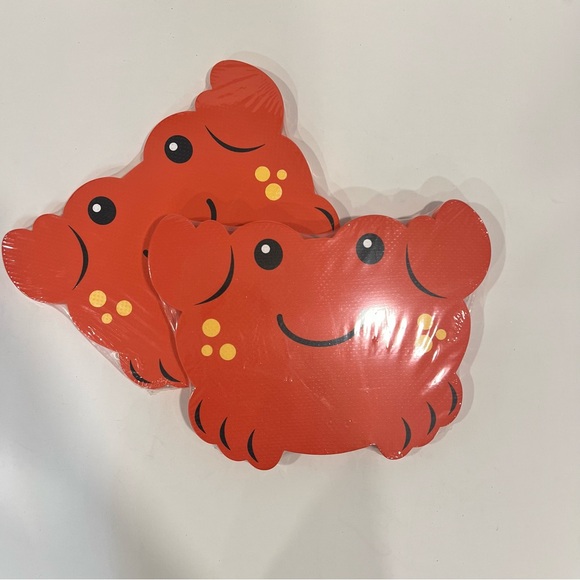 Cute Red Crab Shaped Bath Kneeler - New! Set Of 2 - Picture 1 of 3